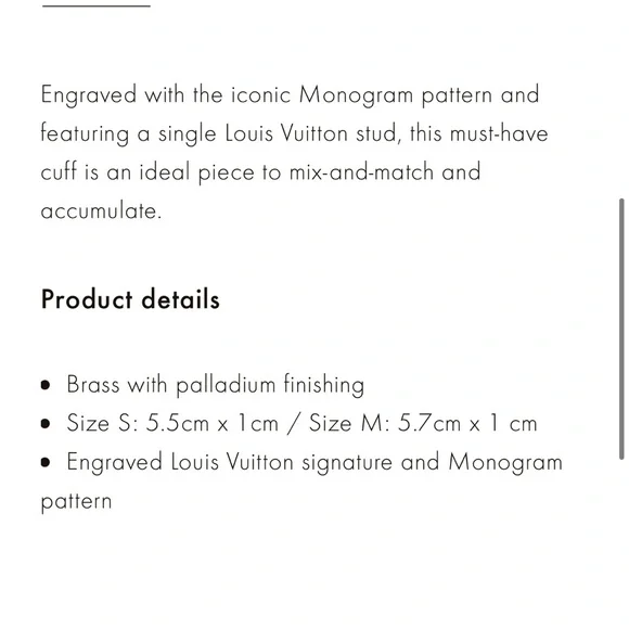 Louis Vuitton nanogram cuff😍